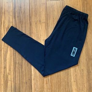 Black Leggings With Tie Up Waist Band- XL